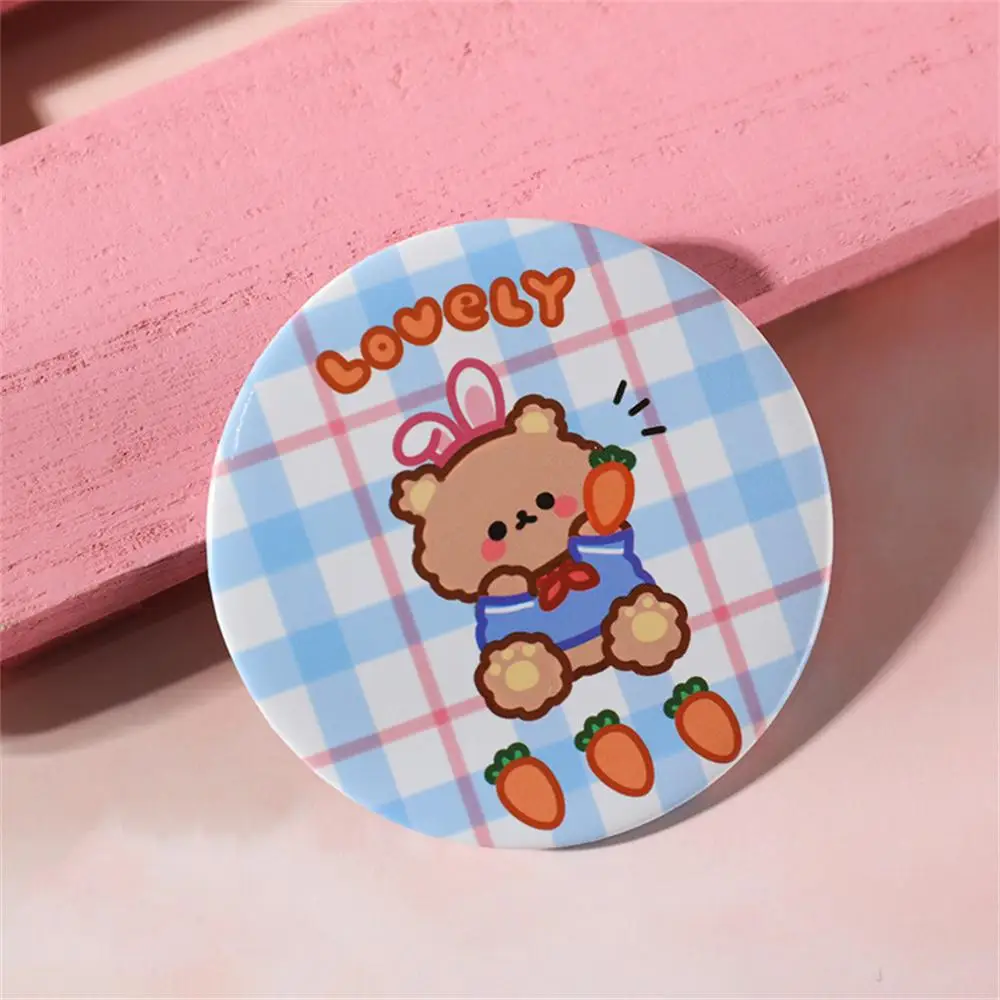 2/4/6PCS Cartoon Small Mirror Convenient Touch Up Makeup Pu Flourish Handheld Best Selling Travel Beauty Essentials