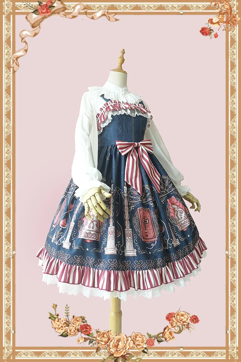 Holly School ~ Cross Printed Lolita JSK Dress by Infanta