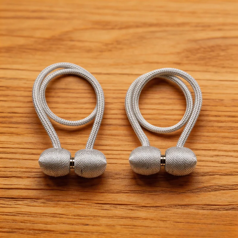 2pcs Curtain Straps with Rope Buckles Bed Curtain Storage Ropes Magnet Tie Hooks Accessories
