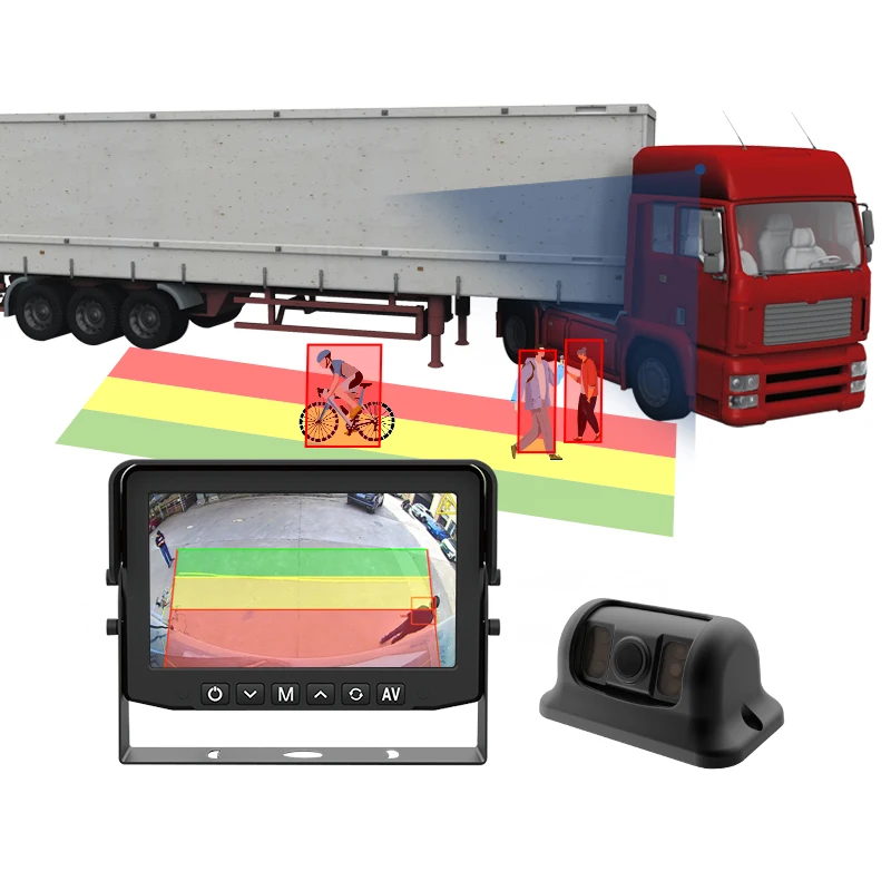 

MCY Blind Spot Detection Bus Truck Side Backup Camera Monitor Construction Vehicle Nearby AI Alarm Collision Warning