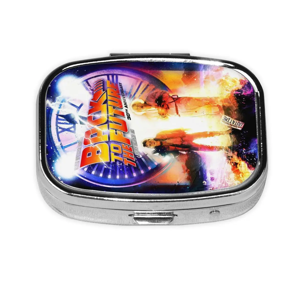 

Металлический органайзер для таблеток «Назад в будущее», научная фантастика, пленка, аптечка, коробка для таблеток, разветвители, коробка для хранения карманов