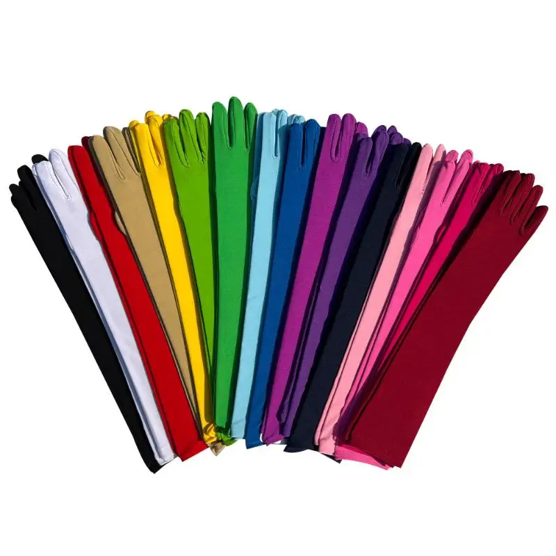 1 Paar elegante, atmungsaktive Sommer-Sonnenschutzhandschuhe für Hochzeiten, Partys und Bühnenauftritte aus Milchseide, elastische lange Braut-Tanzhandschuhe – Detail 3
