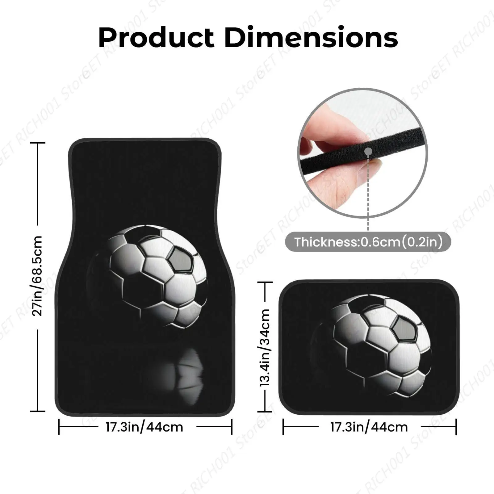 Me Gusta El Fútbol، Alfombrillas Impermeables Premium Para Coche، Juego Completo 4 Piezas، Accesorios Para Alfombras Coche، Aj