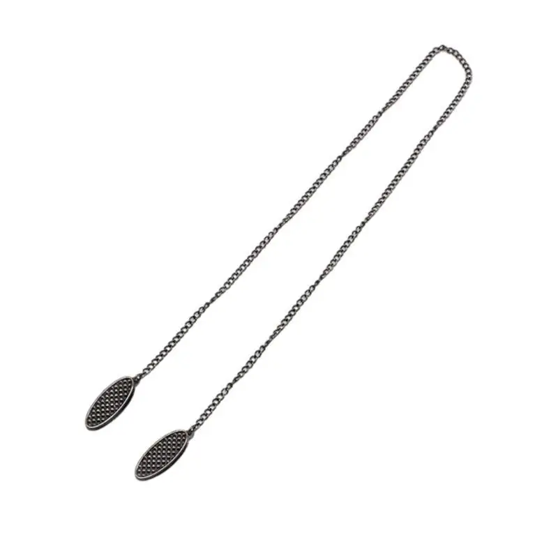 652F Dental Bib Clips Napkin Clip Chain Lanyard with Chain Metal Bib Holder for Daily Commuters