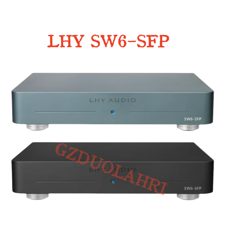 LHY AUDIO SW6-SFP 6-Port Hifi Audio Ethernet Switch Network Switch DC Powered with SC-Cut OCXO