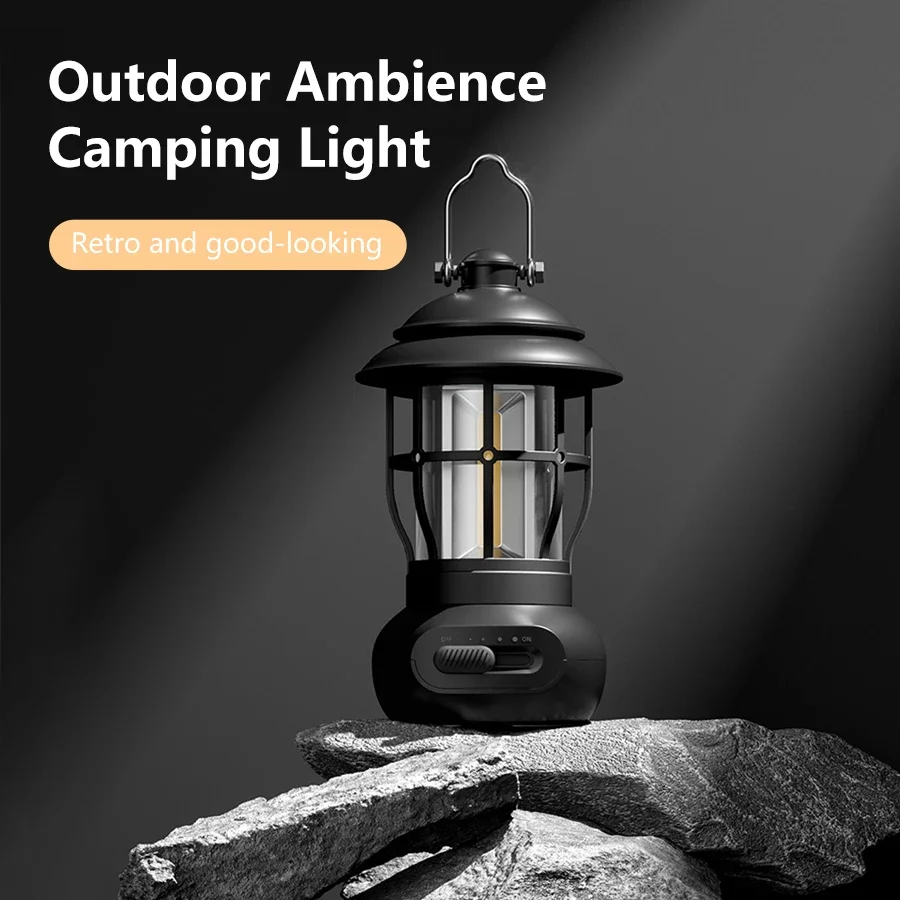 LED Camping Lantern Portable Tent Lamp USB Rechargeable Camp Lamp 3 Lighting Modes Tent Light for  Outdoor Hiking Climbing Yard