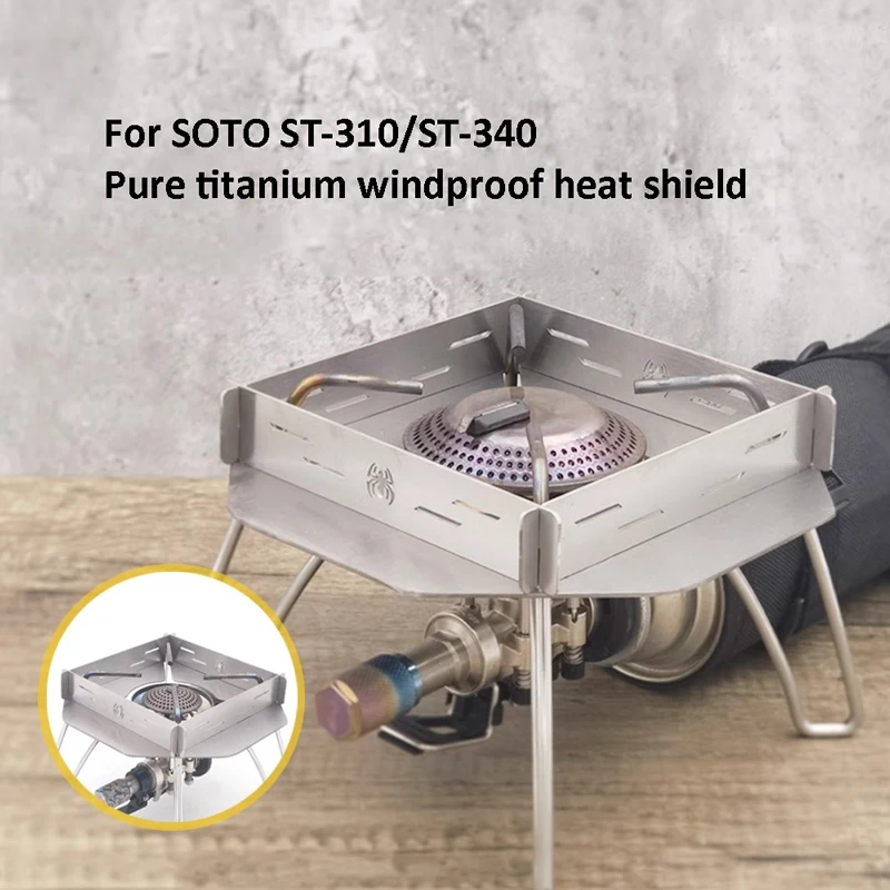 

For SOTO ST310/ST340 Ultra-light Pure Titanium Gas Burner Windshield Heat Shield Outdoor Camping Picnic Spider Stove Accessories