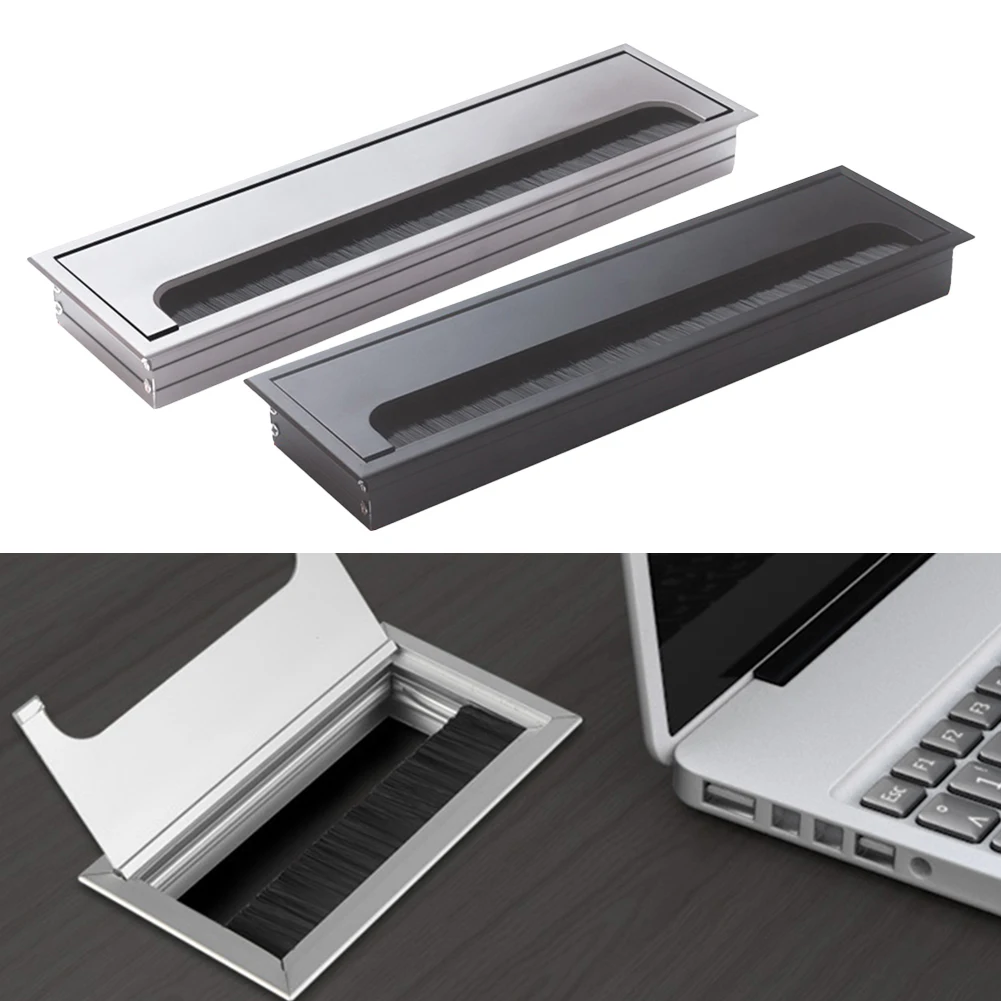 Office Setup 80*280MM Cable Hole Cover Efficient Cable Organization Desktop Cable Box Efficient Cable Management