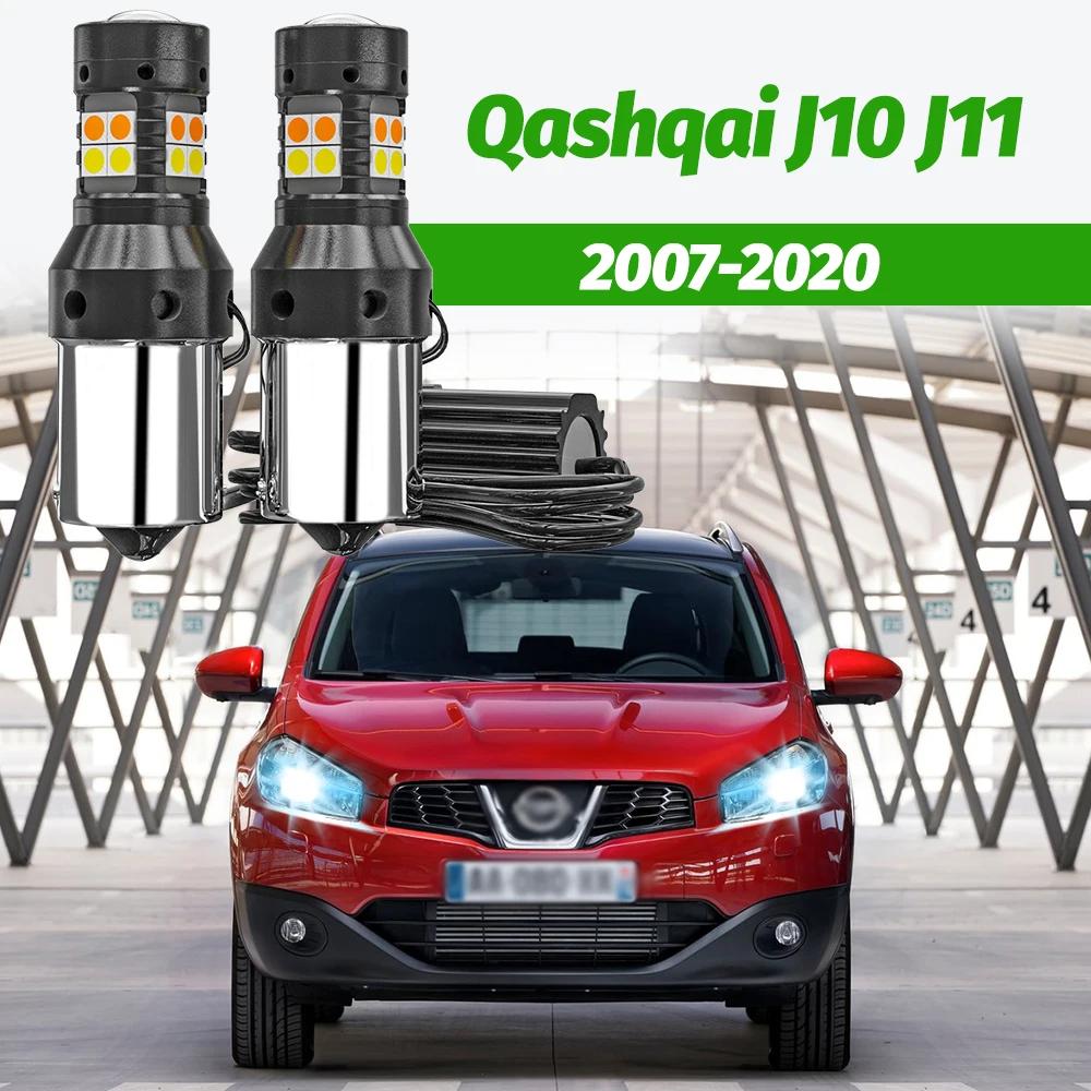 2 Stück Dual-Mode-Blinker + Tagfahrlicht Zubehör LED DRL für Nissan Qashqai J10 J11 2007-2020 2012 2013 2014 2015