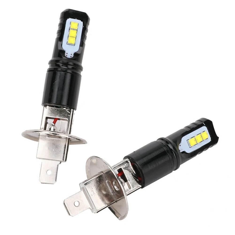 2pcs H1 LED Headlight 360 Degrees 6000K Daytime Running Lights Fog Lights With Projection Lenses Halogen Spotlight