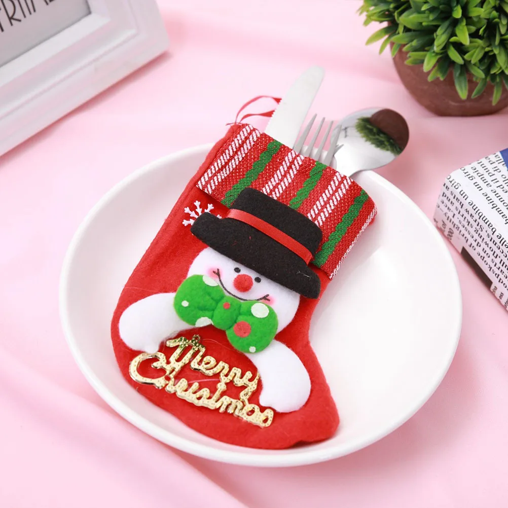 

12 pcs Christmas Sock Candy Bag Gift Pouch For Kids Hanging Ornament Tree Party Decor Stocking Holiday Decoration Festive Gift