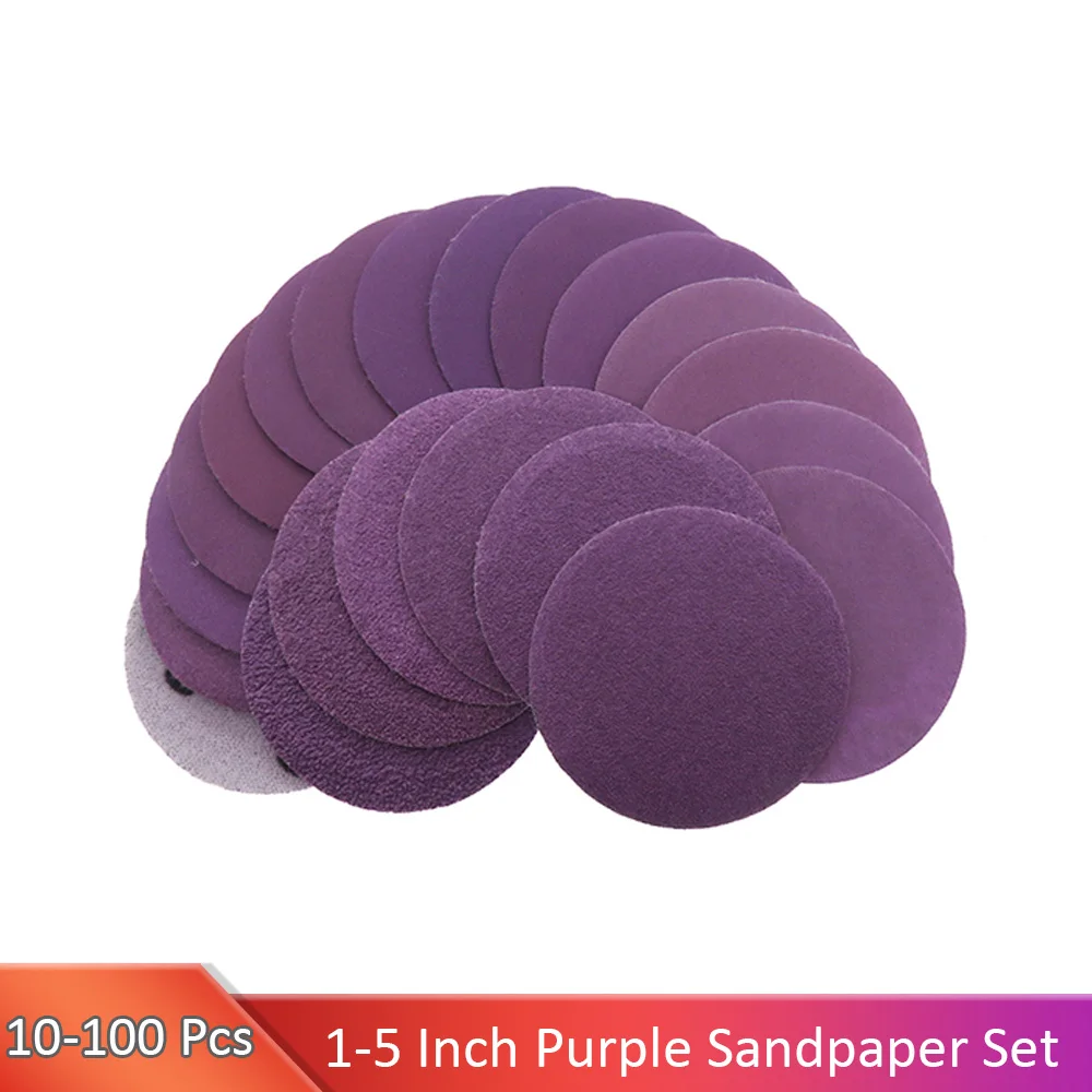 5 Inch 3 Size Purple Sanding Paper Kit Hook Loop 60-10000 Grit Sandpaper for Car Wood Furniture Metal Automotive Finishing