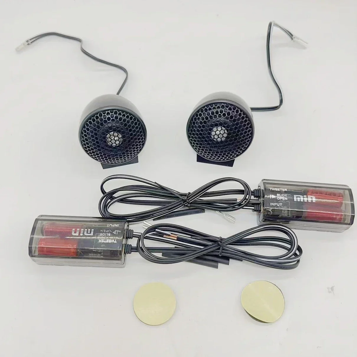2PCS High quality Car Tweeter Head External Modification Fever Car Small Tweeter with Frequency Divider 12V24V General Purpose