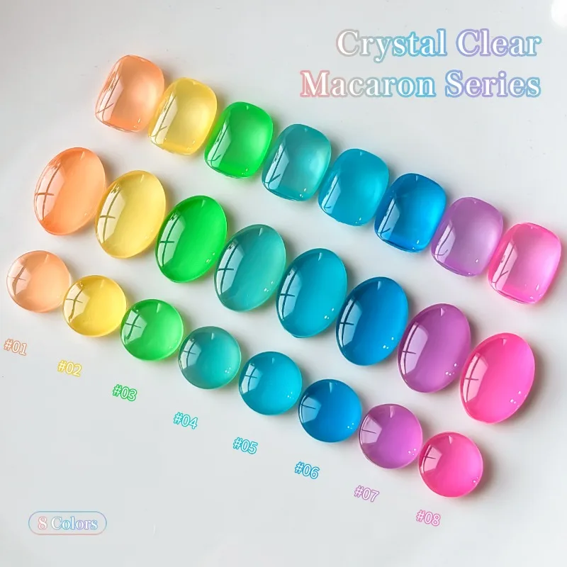 2025 Neues 15 ml Icy Macaron Nagelgel-Set Jelly Green Whitening Maniküre-Set UV/LED Trendy Semi Permanent Nail Art Essentials