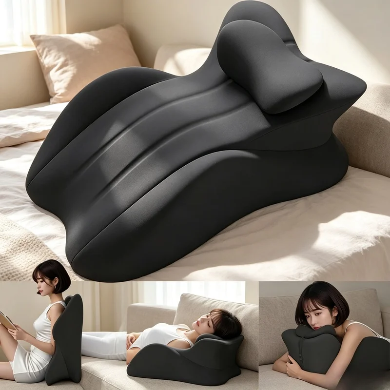 Multi-Positional Memory Foam Wedge Pillow Ergonomic Prone Support Pillow Removable Cover Body Pain Relief Bed Cushion
