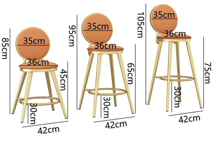 Cadeira de bar de luxo leve, banco alto, moderno, simples, para casa, bar, recepção