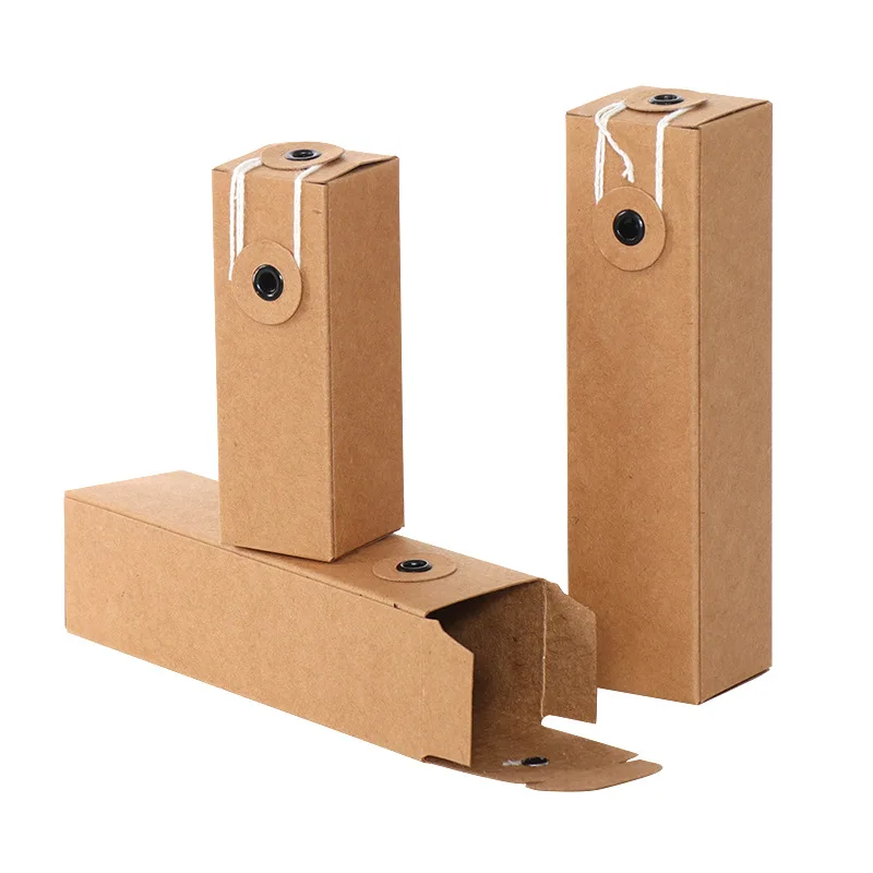 

200Pcs/Lot Retro Kraft Paper Cosmetic Packaging Box Kraft Cartons Perfume Essential Oil boxes Wholesale