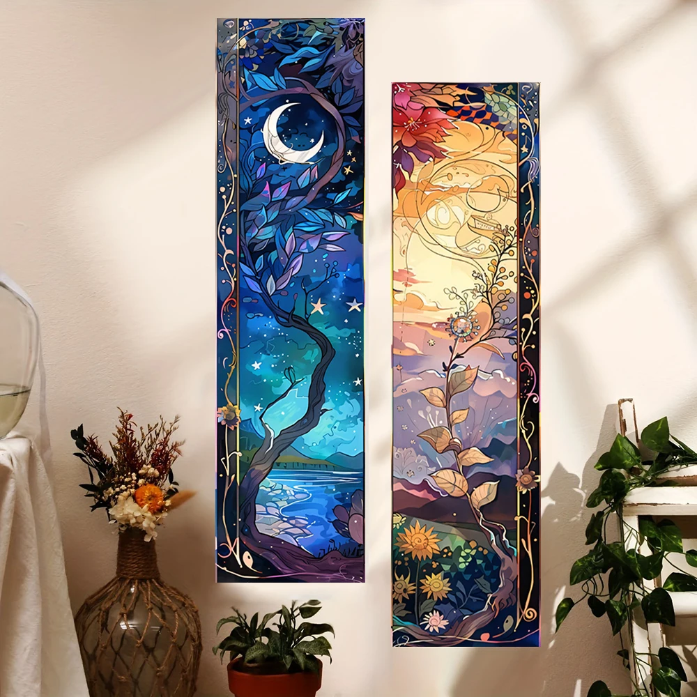 

Moon and Sun Tapestry Wall Hanging Tapestry for Living Room Bedroom Dorm Party Decor Washable Stitched Edge Tapestries