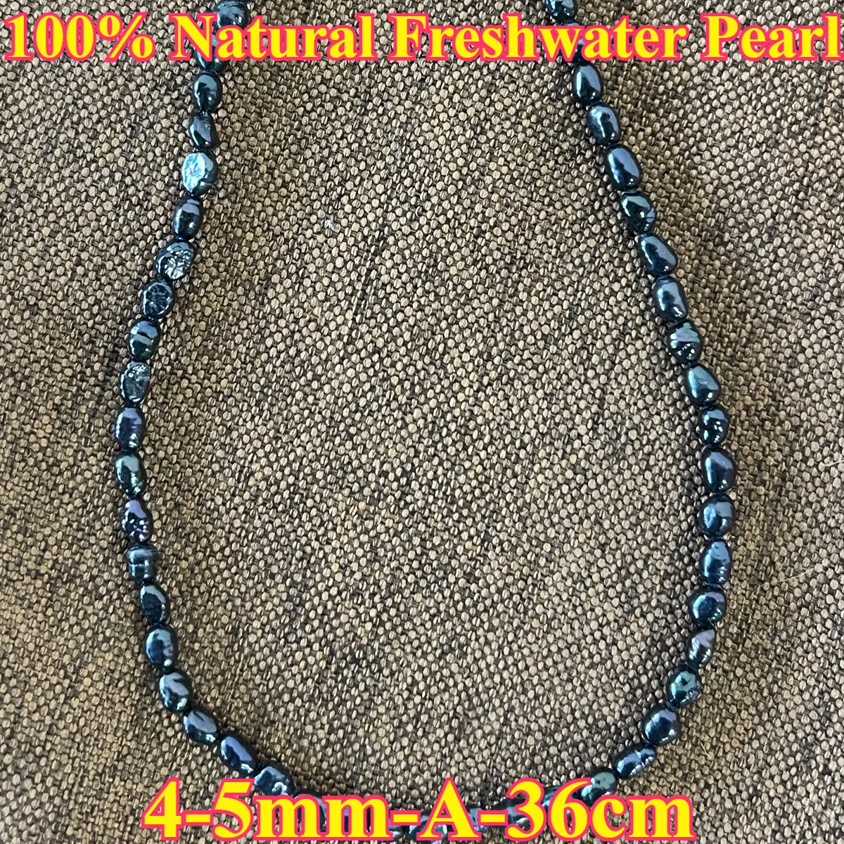 

4-5mm A Genuine Natural Freshwater Black Baroque Bead Jewelry Make DIY Necklace Bracelet Women Wedding Gift Factory Wholesale