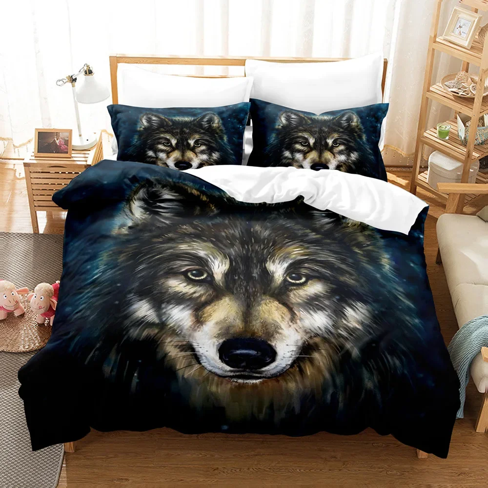 

Hot Bedding Set Adults Winter Duvet Cover Sets Kids,twin Full Queen King Bedroom Set 3D Wolf, Tiger, Lion Housse De Couette