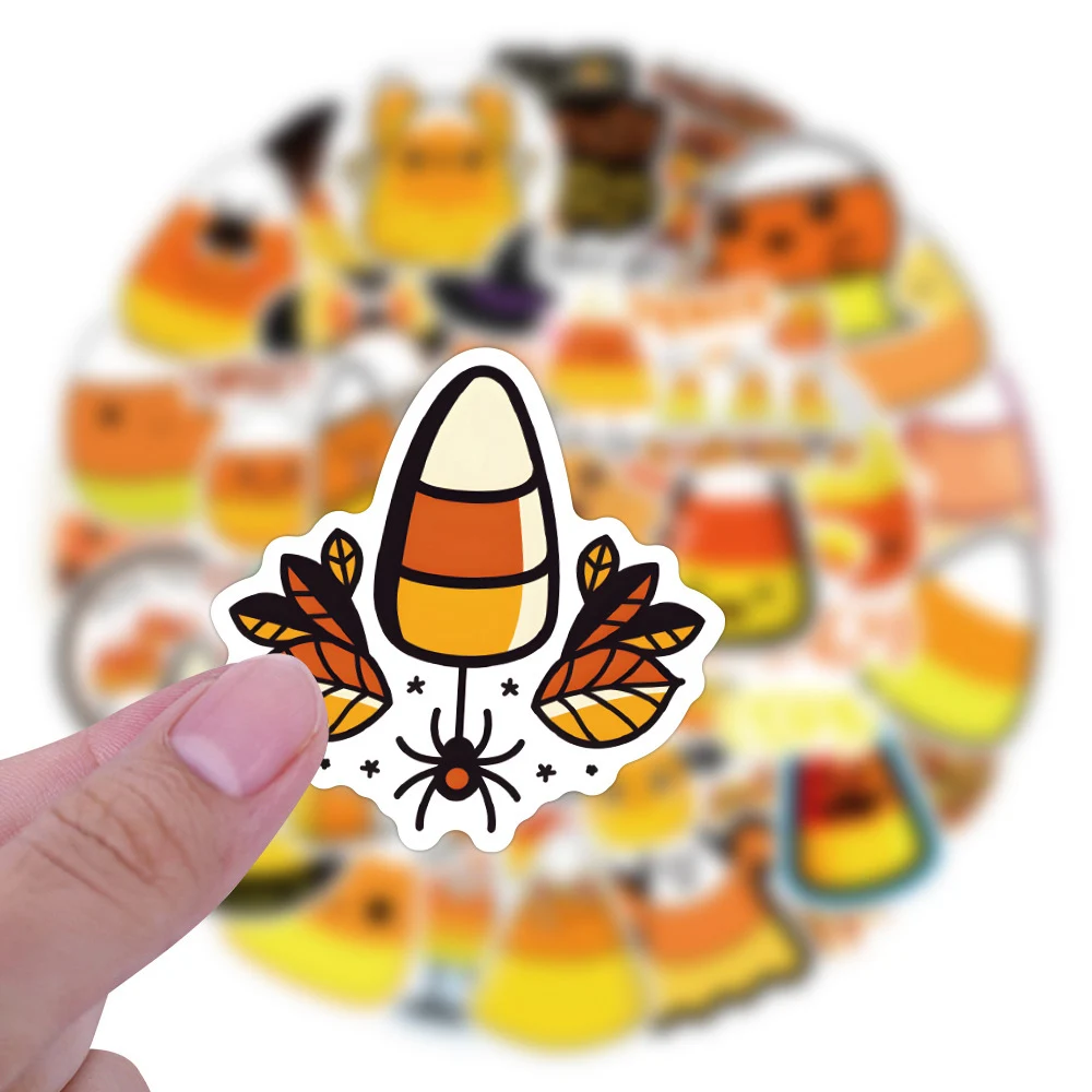 10/30/60 قطعة لطيف الحلوى الذرة الكرتون ملصقات مضحك هالوين الكتابة على الجدران ملصق مقاوم للماء Laptop بها بنفسك محمول الأمتعة الثلاجة الشارات اللعب #3