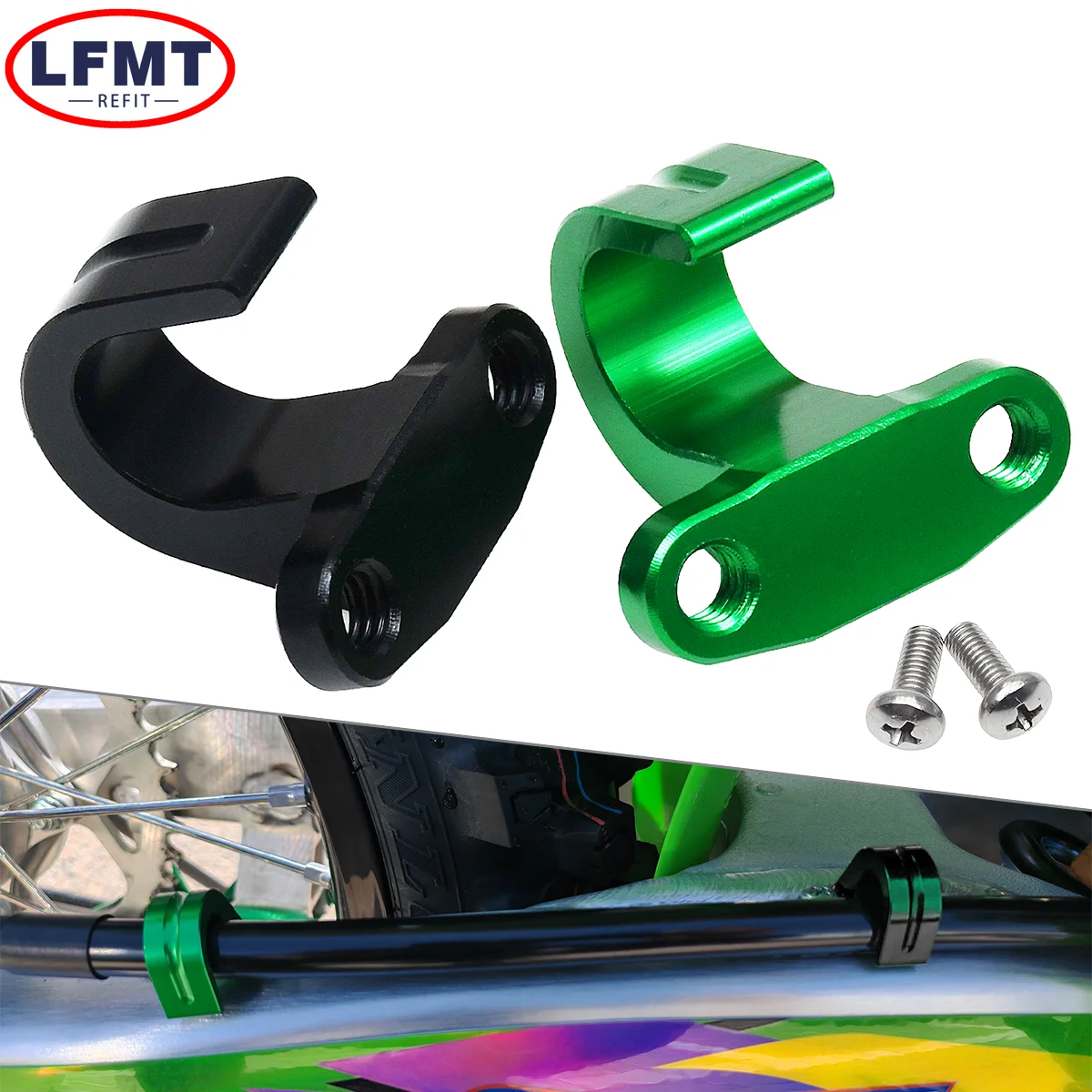 2005-2024 Motocross Rear Brake Hose Clamp Guide For Kawasaki KX85 KX100 KX125 KX250 KX450 KX250F KX450F 250X 450X Universal Part