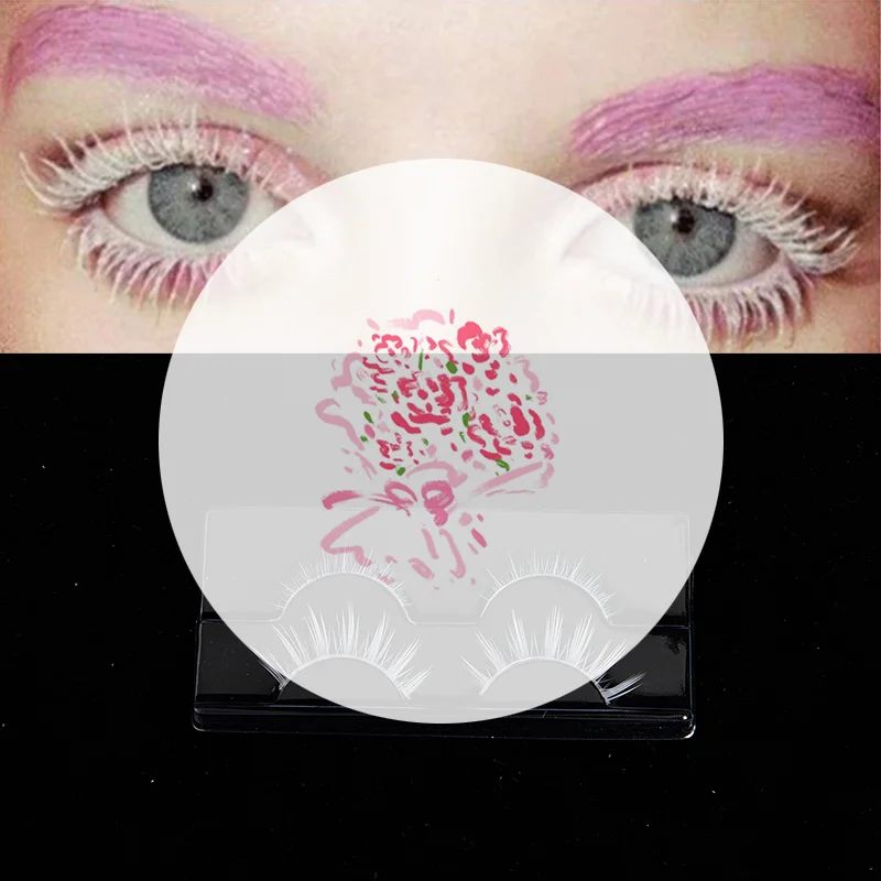 2 pares de pestañas postizas blancas superiores e inferiores, herramientas de extensión de pestañas suaves y tenues