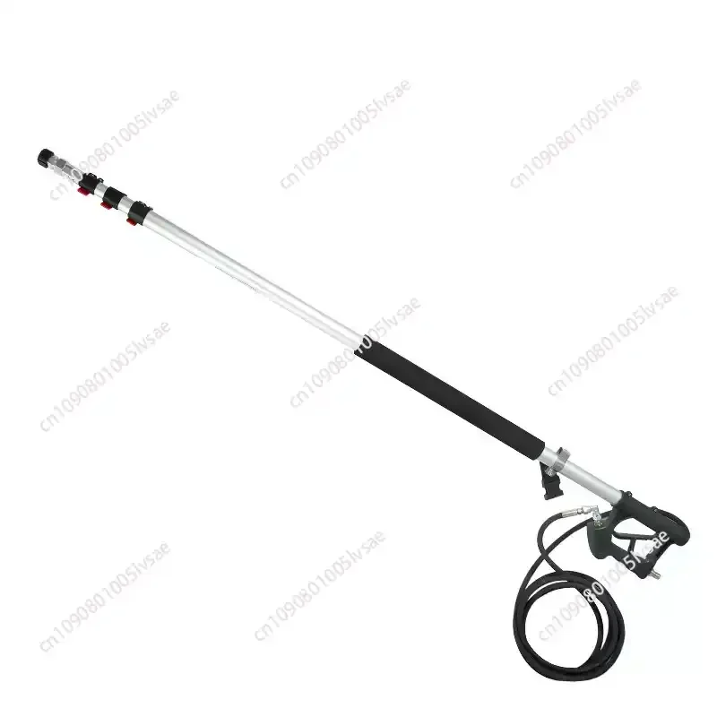 High-pressure water gun telescopic rod extension cleaning rod backstrap exterior wall cleaning with nozzle curved rod