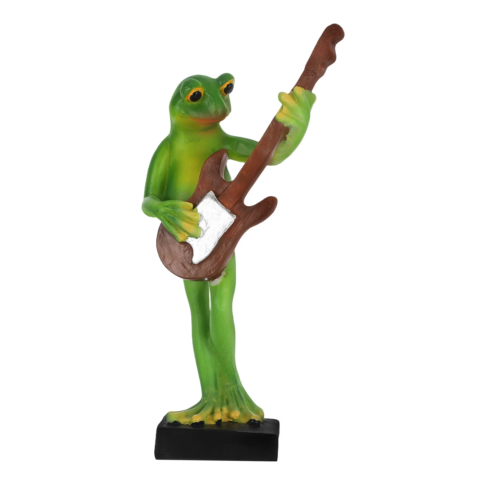 

Resin Frog Playing Bass Cute Musical Decor for Home Office Desk Resin Frog Musician Ornament Flower Pot Decorations