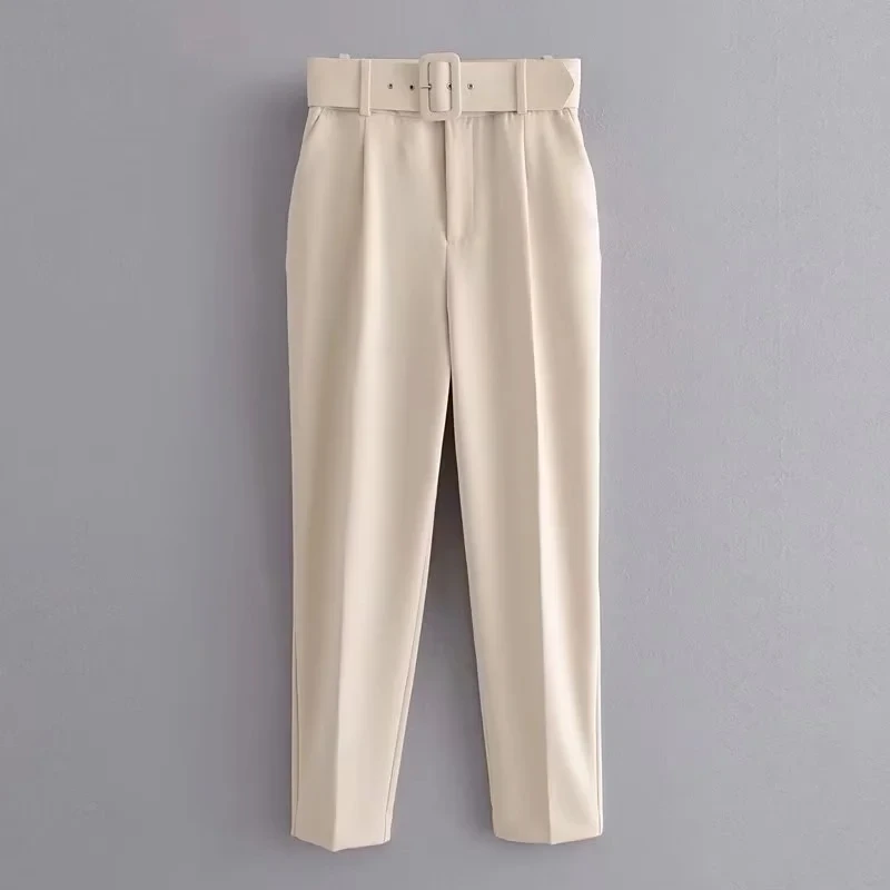 sachin and babi light blue dress Vita High Waisted Wide Leg Pants for Women – Belted Wide Leg Trousers That Are Dressy and Quiet Luxury Olive Green / S main image 0