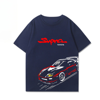 Toyota Supra JDM Bull Demon King Performance Car Sports Car Culture Short Sleeve Men's and Women's Summer Cotton T-Shirt