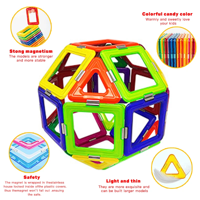 Klocki magnetyczne edukacyjna Montessori DIY magnesy zabawki duże rozmiary i mały rozmiar projektant zestaw konstrukcyjny prezenty dla dzieci