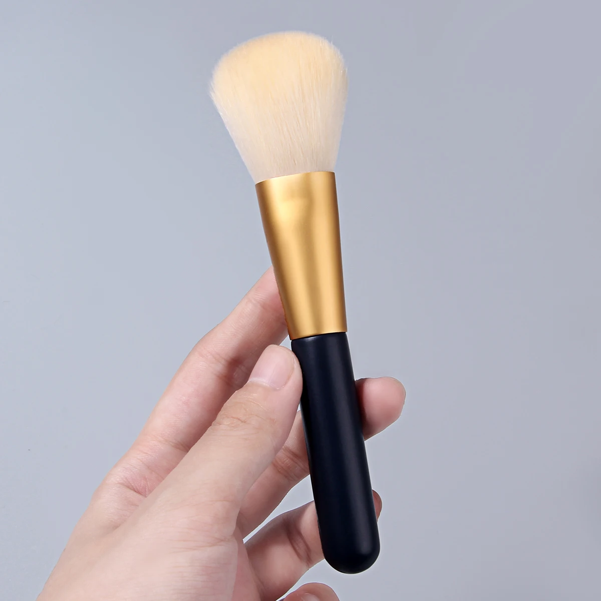 Blush brush set in use for makeup application