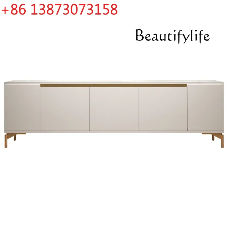 

Italian Light Luxury Stone Plate TV Cabinet and Tea Table Combination Simple Living Room Bedroom Storage TV Stand