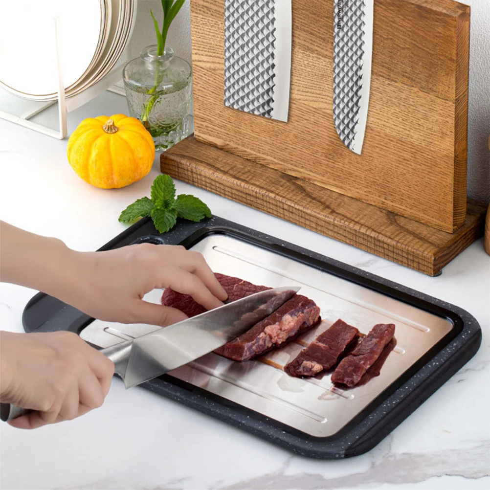 

Stainless Steel Cutting Board Safe Meat Vegetable Fruit Kitchen Tool Practical Chopping Large Size