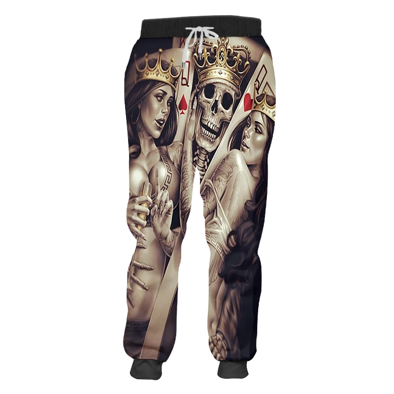 3d Print Skull Smoking Casual Y2k Pants Man Sweatpants New Cool Sweat Joggers Harem Male Full Length Hombre Hooded Golf Shirt