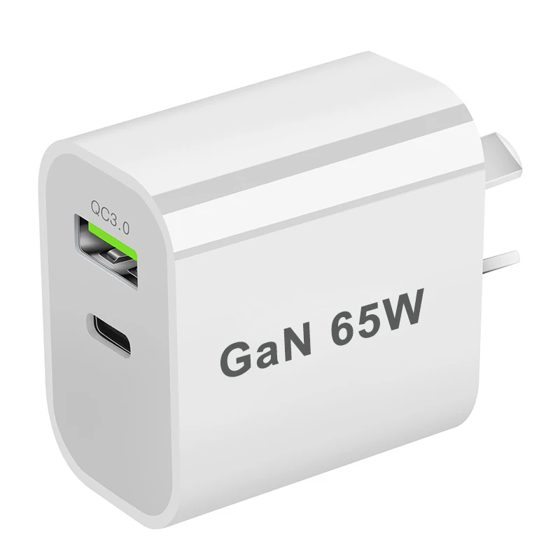 65W GaN UK/AU/EU/US USB-C Fast Charger - PD3.0 Quick Charger with Dual Ports for iPhone 15,Xiaomi,POCO,Samsung — product photo 1 of 1
