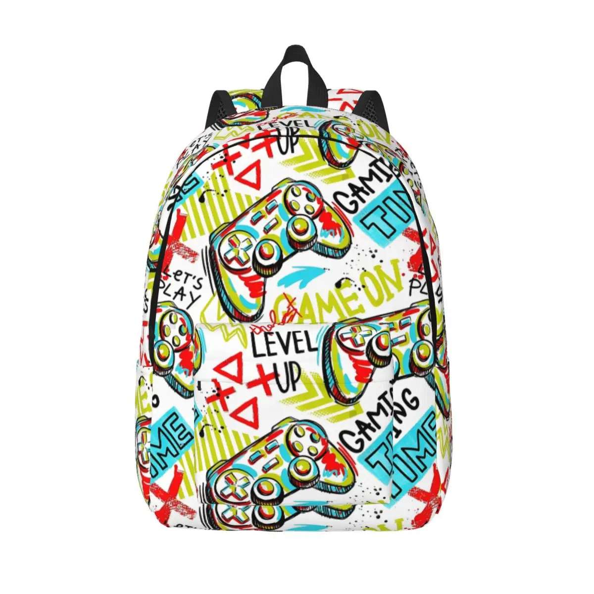 

Video Game Gaming Controller Fashion Backpack Outdoor High School Hiking Travel Daypack for Men Women Laptop Computer Canvas Bag