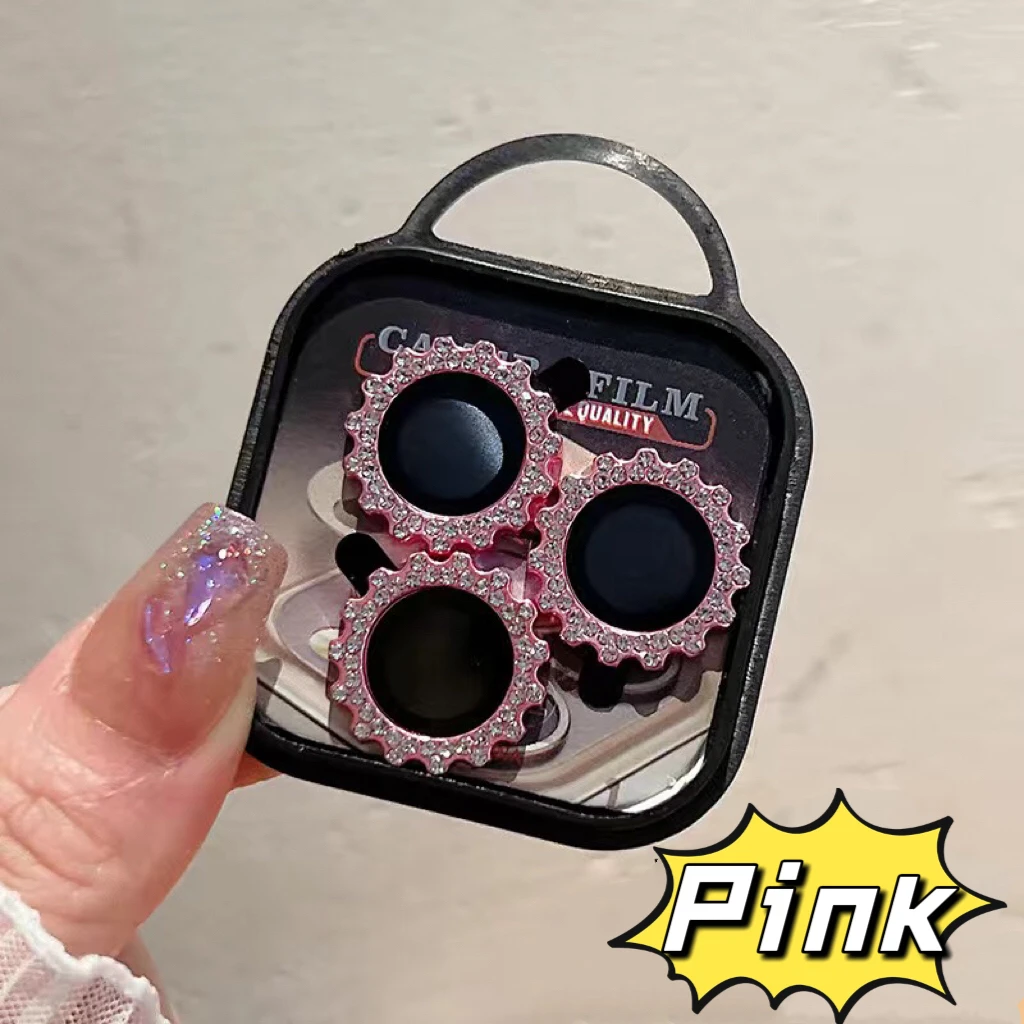 2-3 stücke Neue Diamant Glitter Kamera Schutz Für IPhone 15 Pro Max Bling Metall Objektiv Ring Gehärtetem Film für IPhone 15Pro Glas