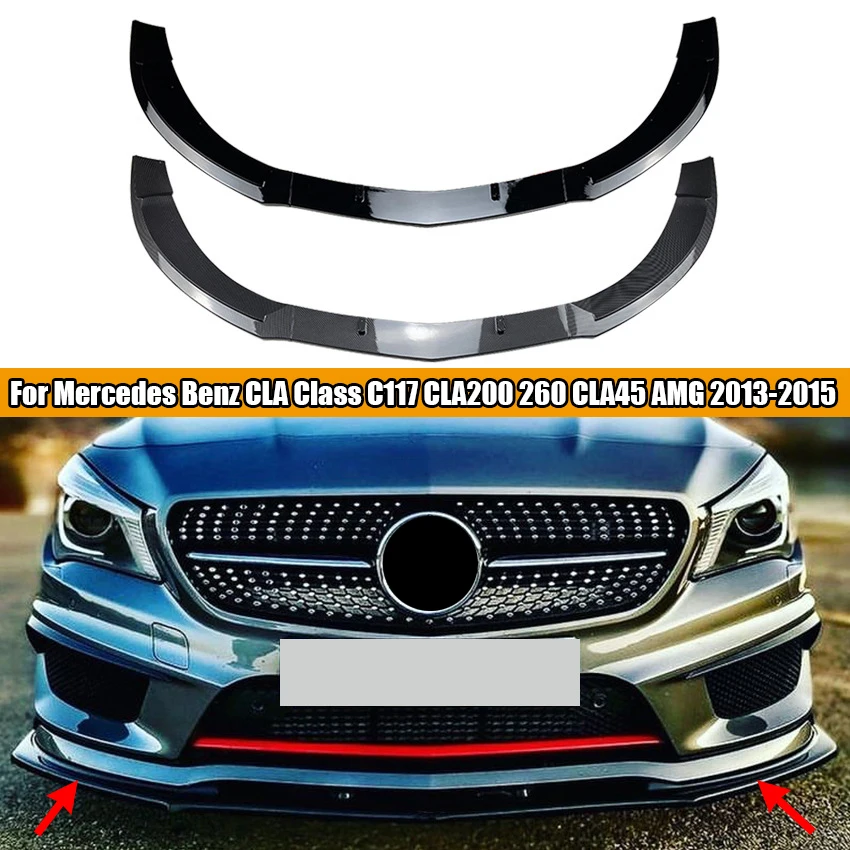 

Car Front Bumper Lip Spoiler Splitter Lower Chin Bumper Canard Lip For Mercedes Benz CLA Class C117 CLA200 260 CLA45 AMG 2013-15