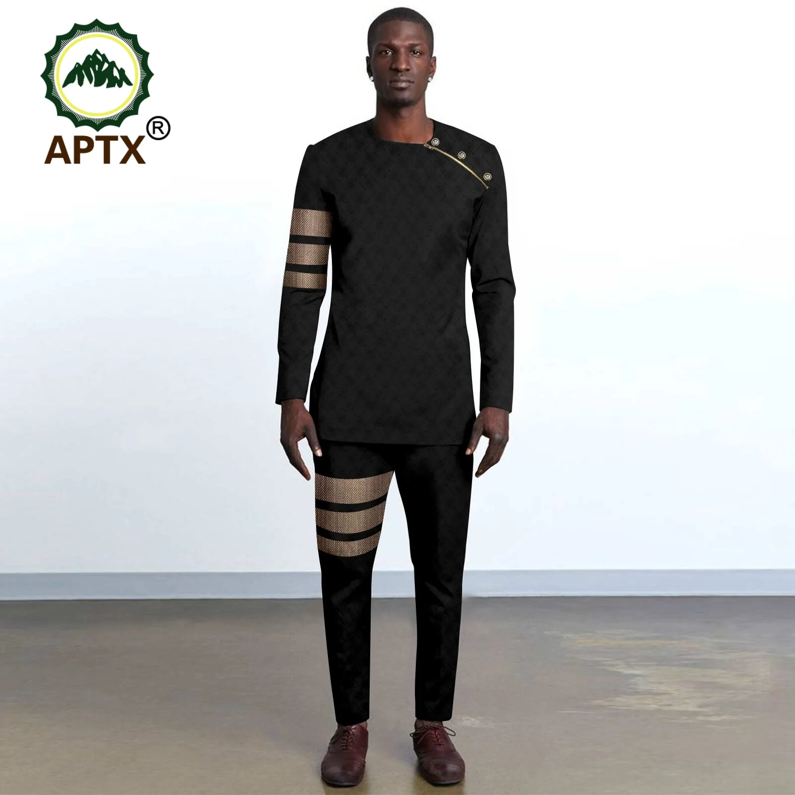 African clothing men's set Traditional Outfit Oversized Casual Fashion  Long Sleeve T Shirt  2-piece Set  for Men 2416110