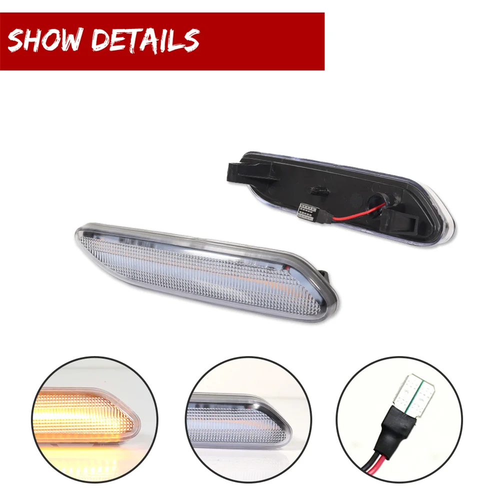 Dynamic Blinker Amber LED Front Bumper Side Marker Turn Signal Lights For BMW MINI Cooper R60 Countryman R61 Paceman 2011-2016