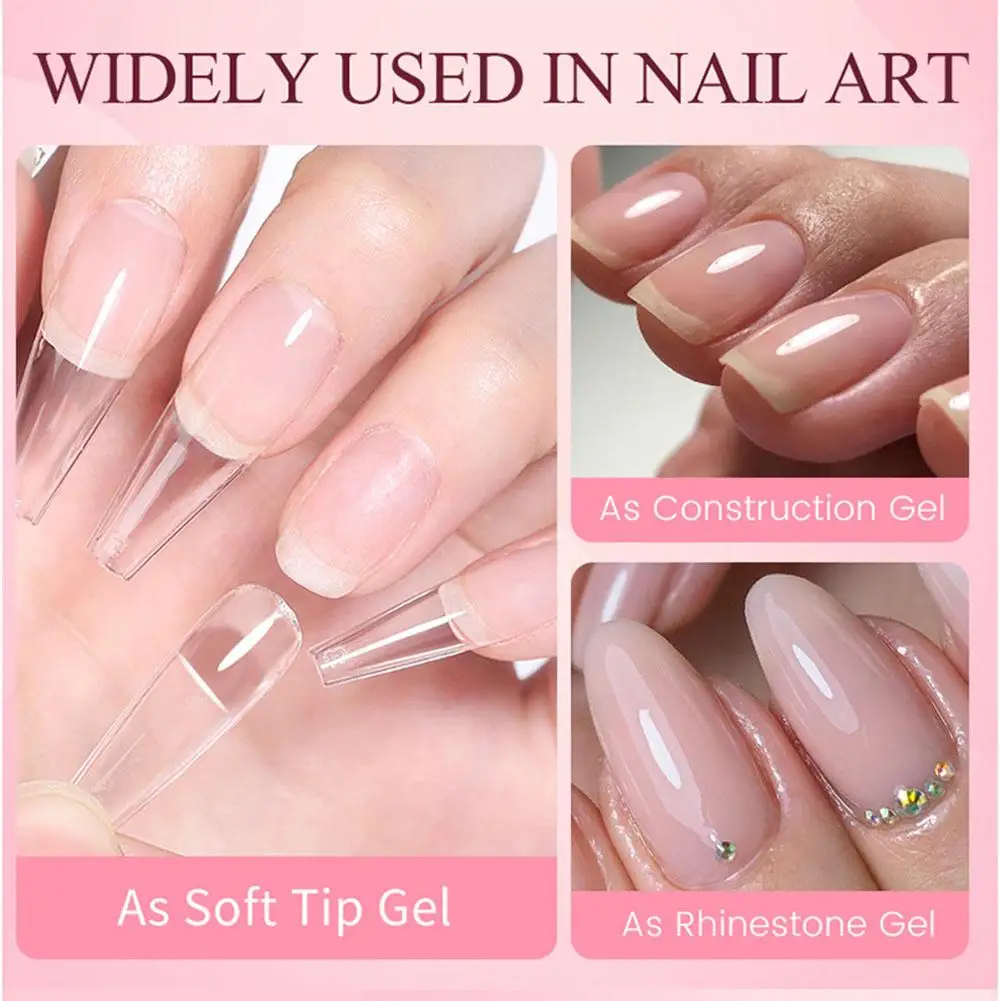 LILYCUTE 7 ml 3 IN 1 transparenter, weicher Gelspitzen-Klebstoff, Verlängerungsfunktion, Kleber, Nagellack, zum Aufdrücken falscher Nägel, langlebige Maniküre