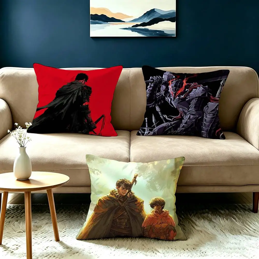 Cool Japan Comic Berserk Pillow Case Square Double-Sided Sofa Cushion Cover Bedroom Bedside Pillow