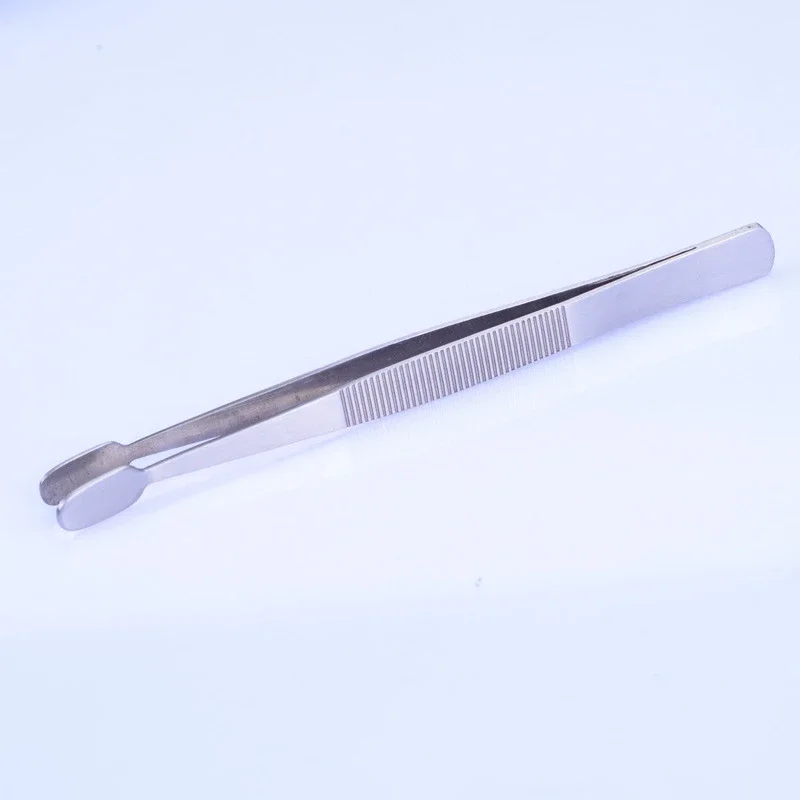 Stainless steel ophthalmic tweezers ophthalmic tweezers 10cm tweezers platform toothed double eyelid surgery instrument