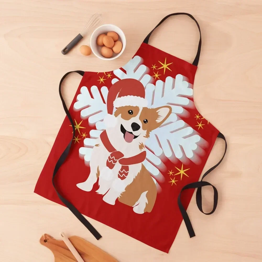 

Merry Corgmas 2022 Apron cooks clothes with pockets Hairdressing Hairdresser Accessories Waterproof Kitchen Woman Apron