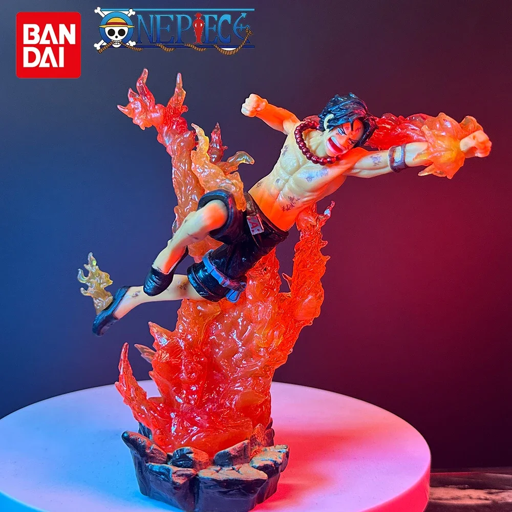 Bandai One Piece Anime Figure GK Portgas D. Ace Action Figurine PVC Collection Cartoon Model Doll Gift Toys Desk Decoration