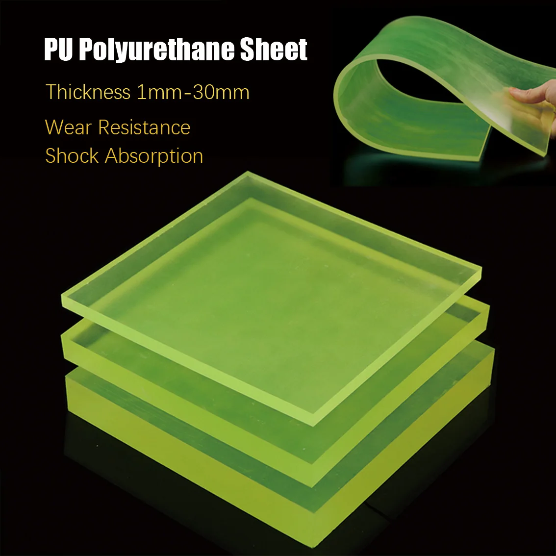 1Pcs Thick 1mm-30mm Polyurethane Plate Pu Elastic Pad Translucent Shock Absorber Plate Arbitrary Cutting To Protect The Desktop