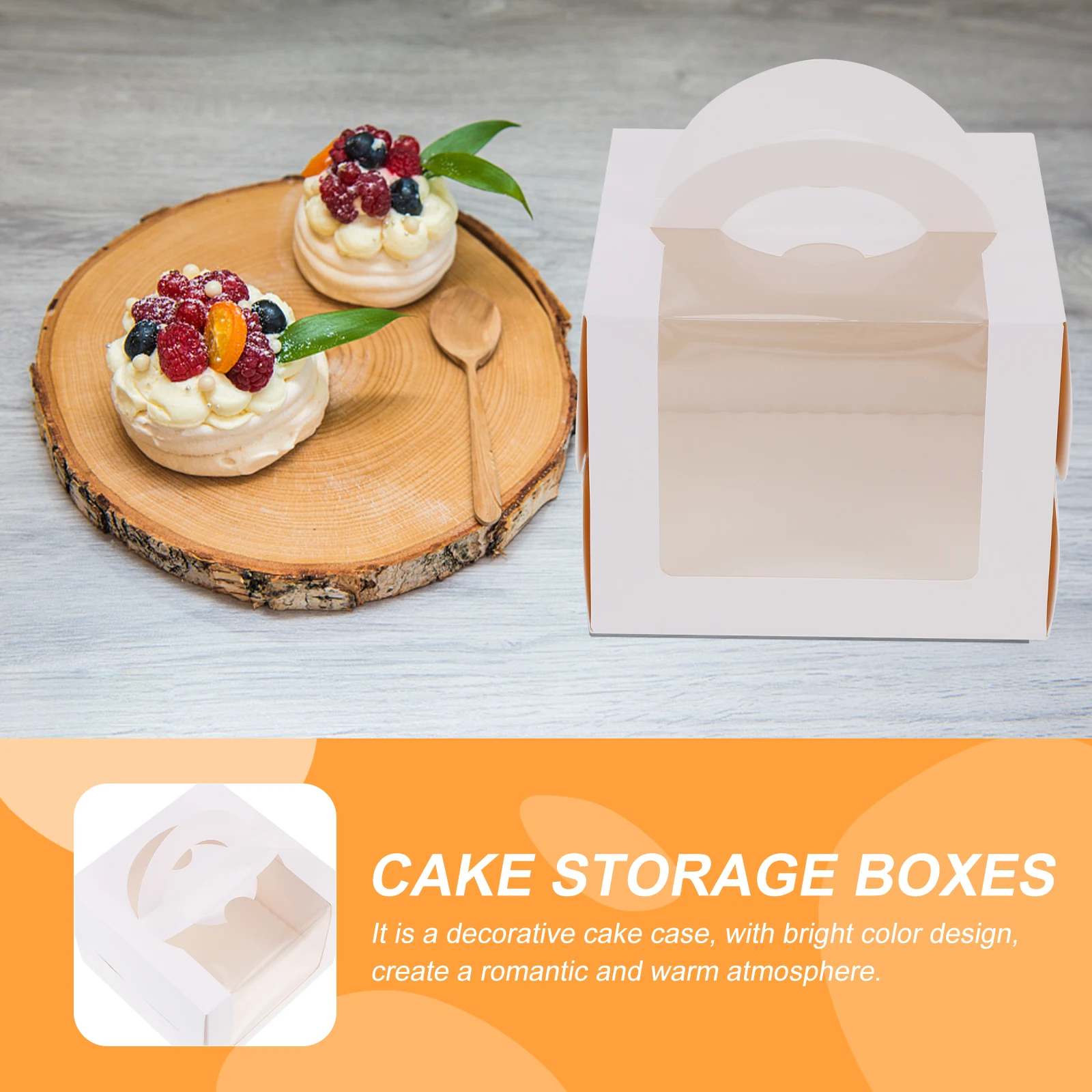 

4pcs Food Grade Boxes Bright Color Decorative Cake Containers Birthday Cake Holders For Wedding Baking Storage Boxes Bakeries