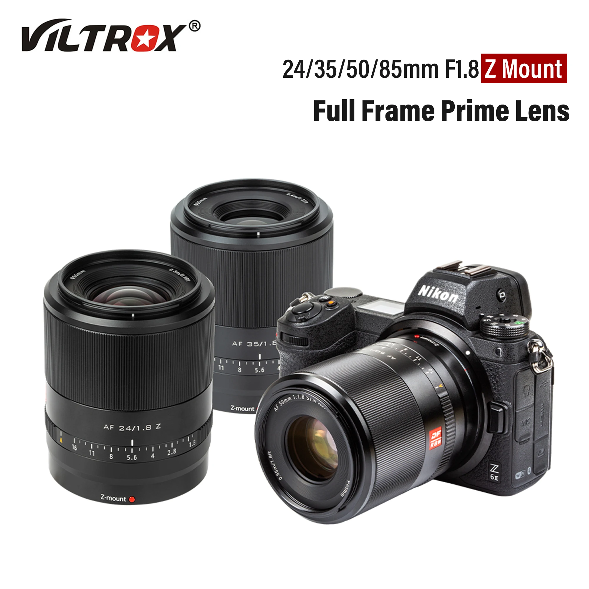 

VILTROX 24mm 35mm 50mm 85mm F1.8 Nikon Z Lens Auto Focus Full Frame Wide Angle Large Aperture Lens For Nikon Mount Camera Lens